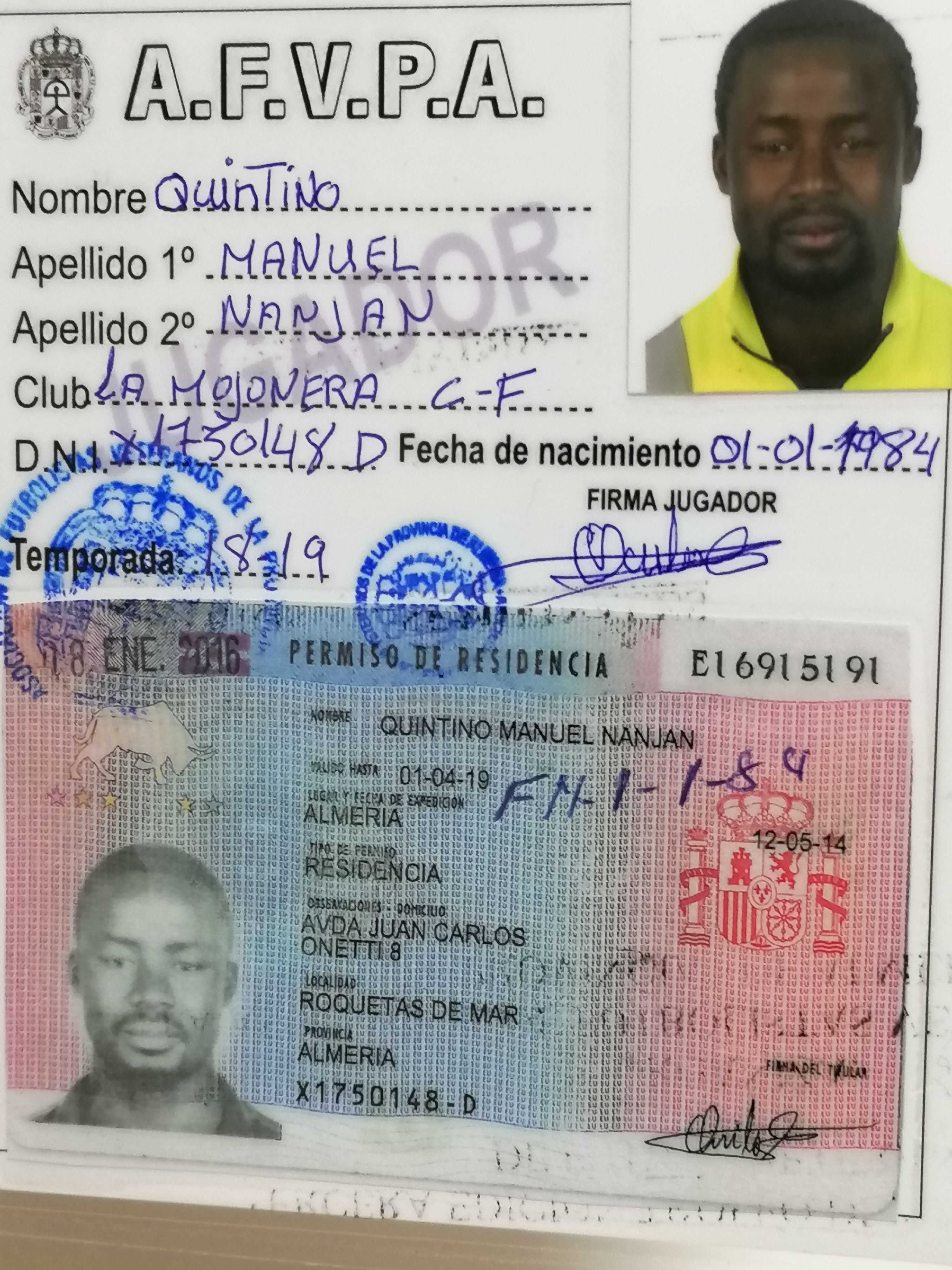 1 - Quintino Manuel Nanjan